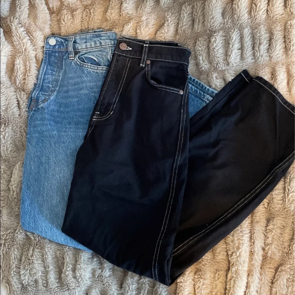 Reformation Jeans Bundle Cynthia +cowboy black contrast stitch $256 value!